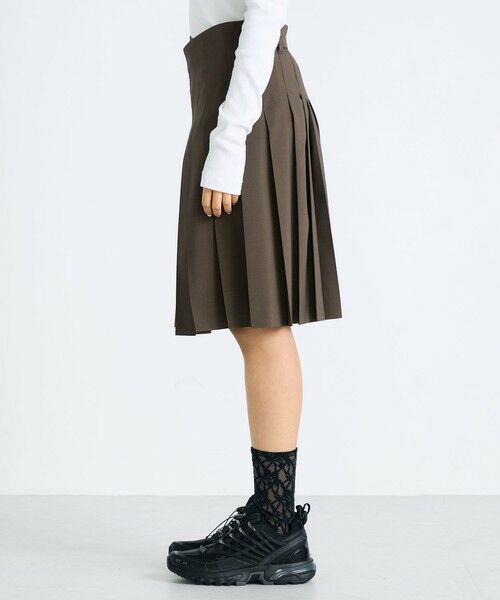 TOMORROWLAND / トゥモローランド ミニ・ひざ丈スカート | ウールライク ラッププリーツスカート | 詳細3