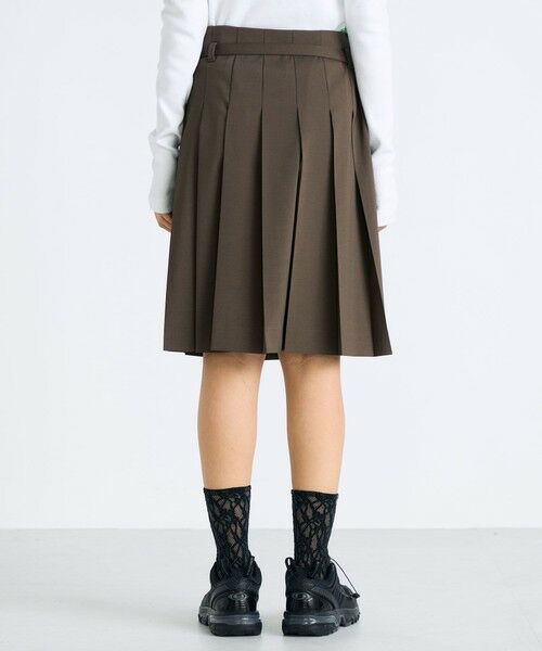 TOMORROWLAND / トゥモローランド ミニ・ひざ丈スカート | ウールライク ラッププリーツスカート | 詳細4