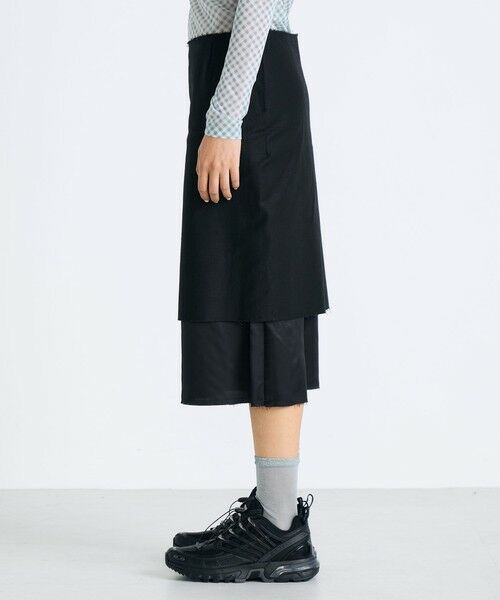 TOMORROWLAND / トゥモローランド ミニ・ひざ丈スカート | バックサテン レイヤード スカート | 詳細3