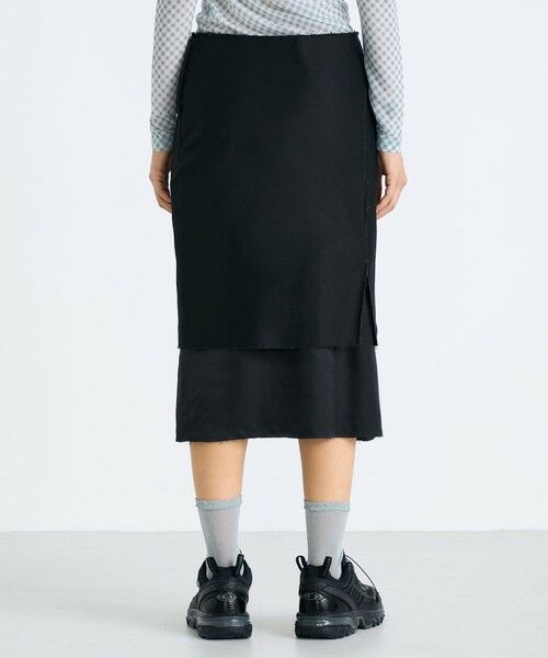 TOMORROWLAND / トゥモローランド ミニ・ひざ丈スカート | バックサテン レイヤード スカート | 詳細4