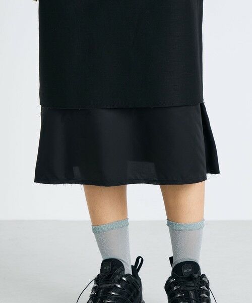 TOMORROWLAND / トゥモローランド ミニ・ひざ丈スカート | バックサテン レイヤード スカート | 詳細7