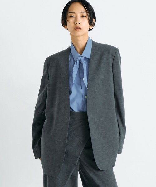 TOMORROWLAND / トゥモローランド ノーカラージャケット | Super140's トロピカルウール ノーカラージャケット | 詳細2