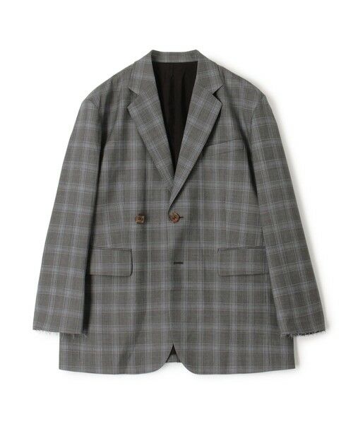 TOMORROWLAND/トゥモローランド Super140's ウールトロピカル チェックオーバーサイズドジャケット 18 グレー系 34(7号) TOMORROWLAND/トゥモローランド Super140's ウールトロピカル チェックオーバーサイズドジャケット 18 グレー系 34(7号)