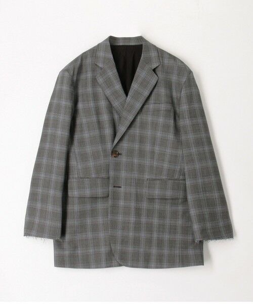 TOMORROWLAND / トゥモローランド テーラードジャケット | Super140's ウールトロピカル チェックオーバーサイズドジャケット | 詳細11