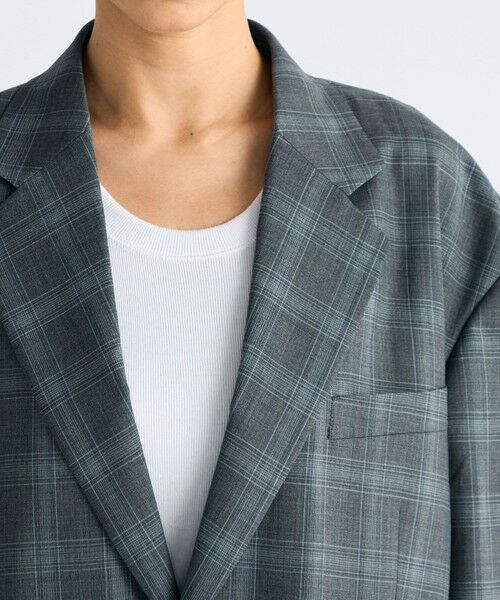 TOMORROWLAND / トゥモローランド テーラードジャケット | Super140's ウールトロピカル チェックオーバーサイズドジャケット | 詳細6
