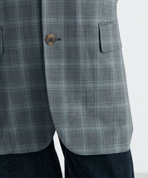 TOMORROWLAND / トゥモローランド テーラードジャケット | Super140's ウールトロピカル チェックオーバーサイズドジャケット | 詳細8