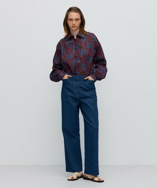 TOMORROWLAND / トゥモローランド シャツ・ブラウス | コットンオーガンジープリント ギャザースリーブシャツ | 詳細1