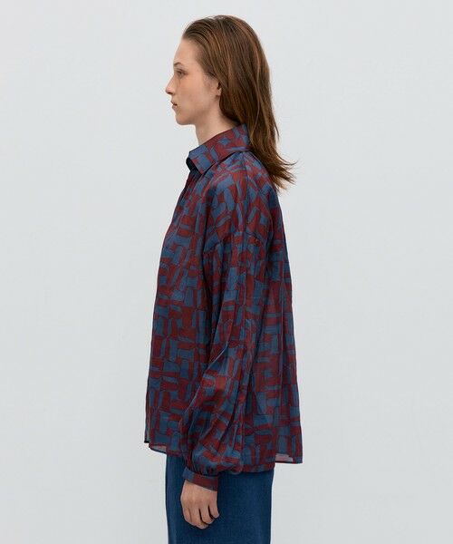 TOMORROWLAND / トゥモローランド シャツ・ブラウス | コットンオーガンジープリント ギャザースリーブシャツ | 詳細3