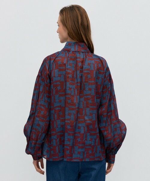 TOMORROWLAND / トゥモローランド シャツ・ブラウス | コットンオーガンジープリント ギャザースリーブシャツ | 詳細4