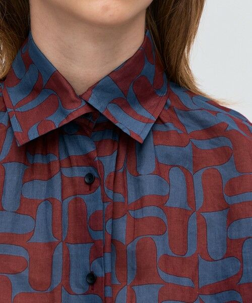 TOMORROWLAND / トゥモローランド シャツ・ブラウス | コットンオーガンジープリント ギャザースリーブシャツ | 詳細5