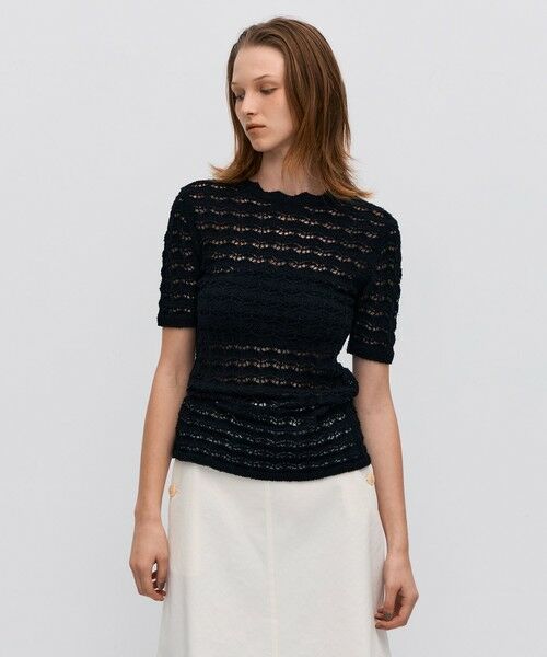 TOMORROWLAND / トゥモローランド ニット・セーター | パイルレース ハーフスリーブプルオーバー | 詳細3