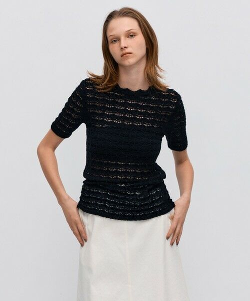 TOMORROWLAND / トゥモローランド ニット・セーター | パイルレース ハーフスリーブプルオーバー | 詳細4