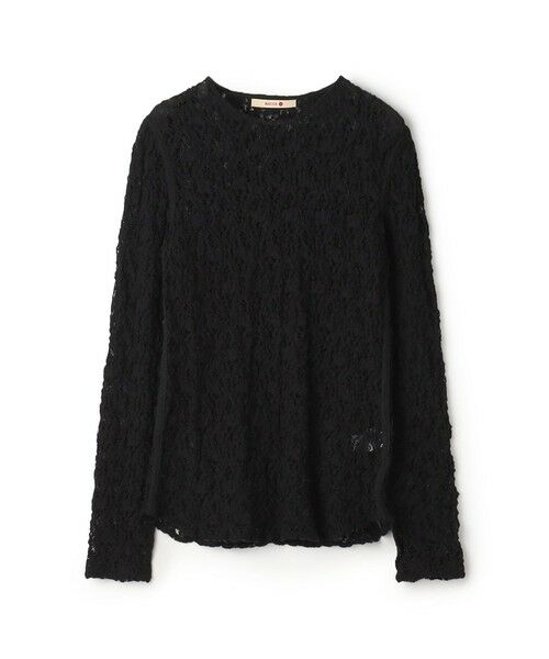 TOMORROWLAND/トゥモローランド ストレッチレース ロングスリーブプルオーバー 19 ブラック S(9号)