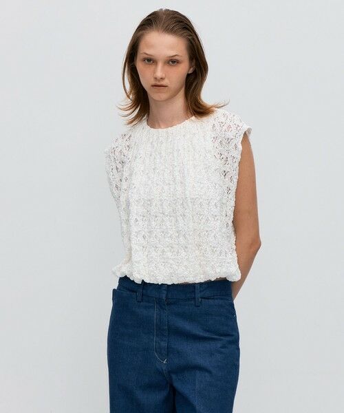 TOMORROWLAND / トゥモローランド カットソー（半袖以外） | ストレッチレース ギャザーノースリーブプルオーバー | 詳細3