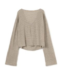 TOMORROWLAND / トゥモローランド Tシャツ | リネンボーダー ネックドレープTシャツ