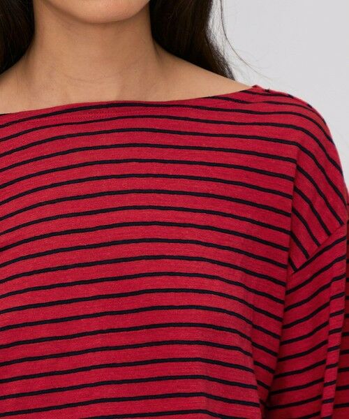 TOMORROWLAND / トゥモローランド Tシャツ | リネンボーダー ネックドレープTシャツ | 詳細6