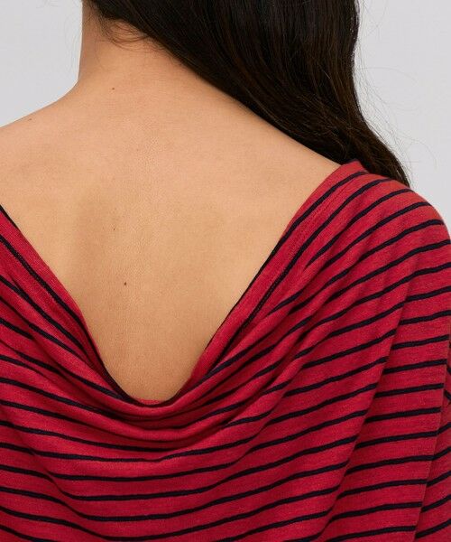 TOMORROWLAND / トゥモローランド Tシャツ | リネンボーダー ネックドレープTシャツ | 詳細7