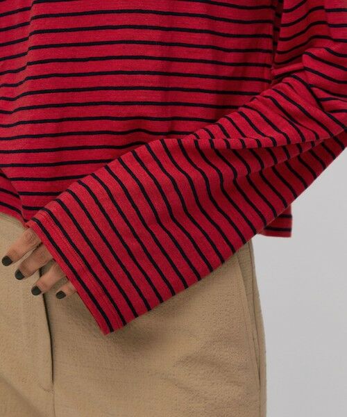 TOMORROWLAND / トゥモローランド Tシャツ | リネンボーダー ネックドレープTシャツ | 詳細8