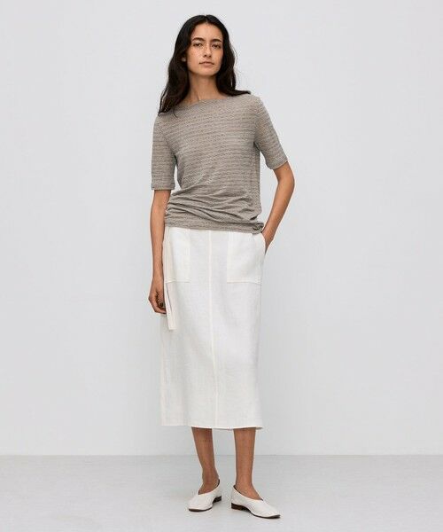 TOMORROWLAND / トゥモローランド Tシャツ | リネンボーダー ハーフスリーブTシャツ | 詳細1