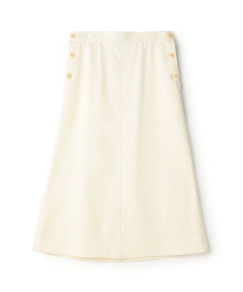 TOMORROWLAND / トゥモローランド ミニ・ひざ丈スカート | コットンポリエステルビンテージギャバジン トラペーズスカート(11 ホワイト)