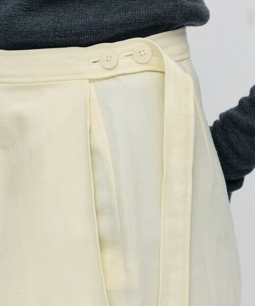 TOMORROWLAND / トゥモローランド ミニ・ひざ丈スカート | ナイロンリネンビンテージギャバジン レースコンビラップスカート | 詳細7