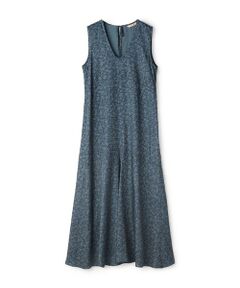 TOMORROWLAND / トゥモローランド ロング・マキシ丈ワンピース | キュプラインディゴプリント ロングワンピース