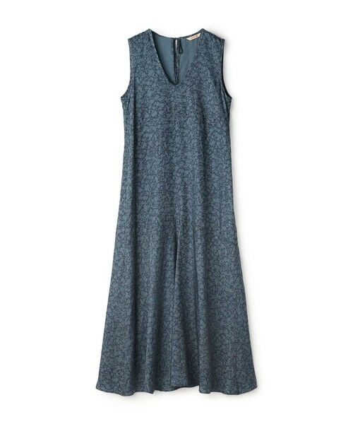 セール】 キュプラインディゴプリント ロングワンピース （ロング