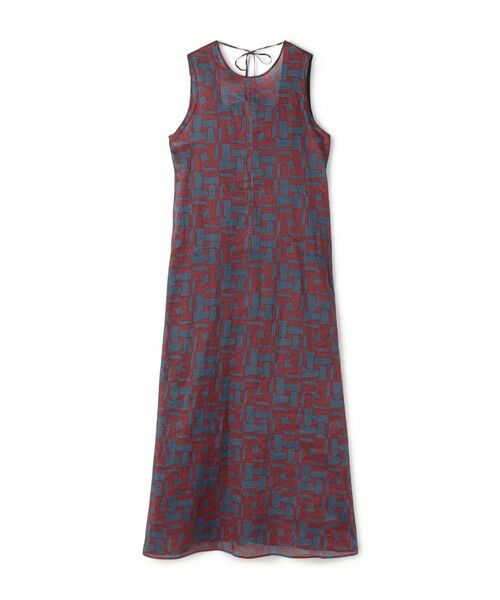 TOMORROWLAND / トゥモローランド ロング・マキシ丈ワンピース | コットンオーガンジープリント ロングワンピース(68 ネイビー系)