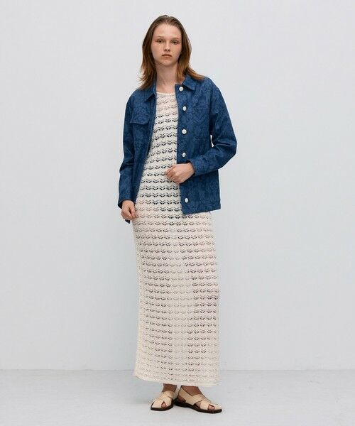 TOMORROWLAND / トゥモローランド ロング・マキシ丈ワンピース | パイルレース ノースリーブロングドレス | 詳細1