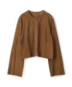 TOMORROWLAND / トゥモローランド ブルゾン | ゴートスエード ショートジップブルゾン