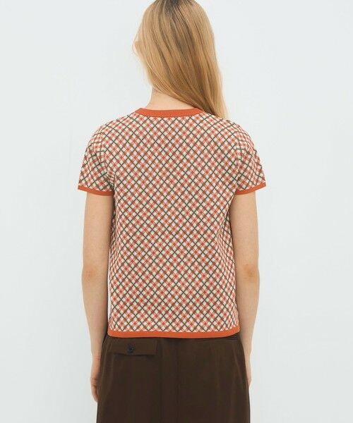 TOMORROWLAND / トゥモローランド ニット・セーター | コットンポリエステル チェックジャカード ショートスリーブプルオーバー | 詳細4