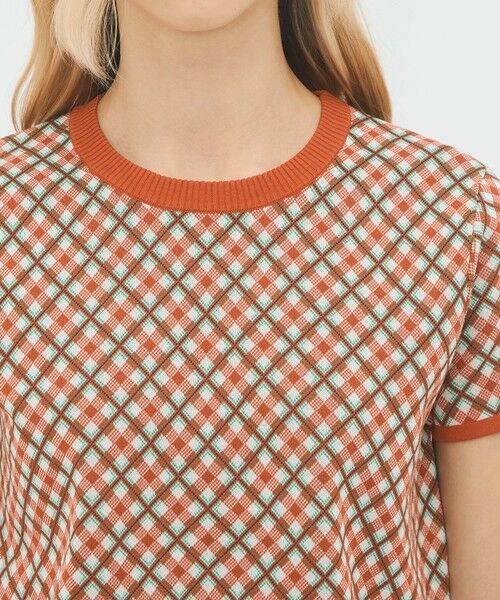 TOMORROWLAND / トゥモローランド ニット・セーター | コットンポリエステル チェックジャカード ショートスリーブプルオーバー | 詳細5