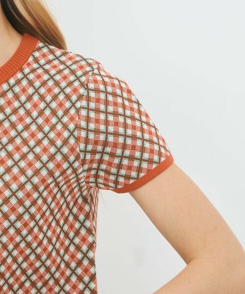 TOMORROWLAND / トゥモローランド ニット・セーター | コットンポリエステル チェックジャカード ショートスリーブプルオーバー | 詳細6