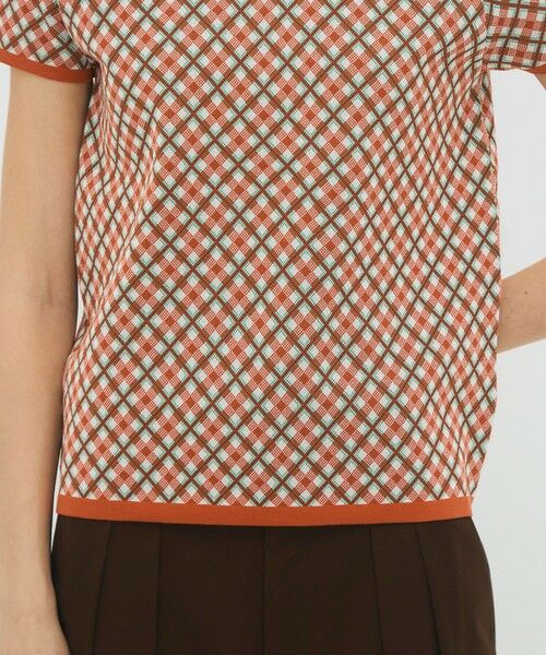 TOMORROWLAND / トゥモローランド ニット・セーター | コットンポリエステル チェックジャカード ショートスリーブプルオーバー | 詳細7