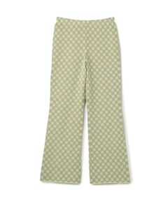 TOMORROWLAND / トゥモローランド ニット・セーター | コットンポリエステル チェックジャカード セミフレアニットパンツ