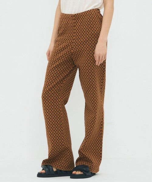 TOMORROWLAND / トゥモローランド ニット・セーター | コットンポリエステル チェックジャカード セミフレアニットパンツ | 詳細2