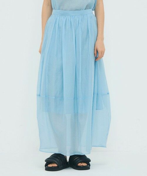 TOMORROWLAND / トゥモローランド ミニ・ひざ丈スカート | コットンシルクオーガンジー ロングスカート | 詳細2