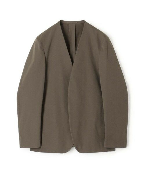 TOMORROWLAND/トゥモローランド ストレッチベンタイル ノーカラージャケット 57 カーキ L