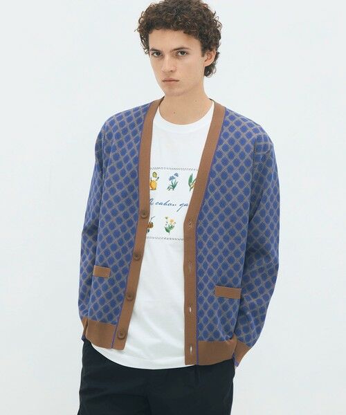 TOMORROWLAND / トゥモローランド ニット・セーター | コットンポリエステル チェックジャカード Vネックカーディガン | 詳細2