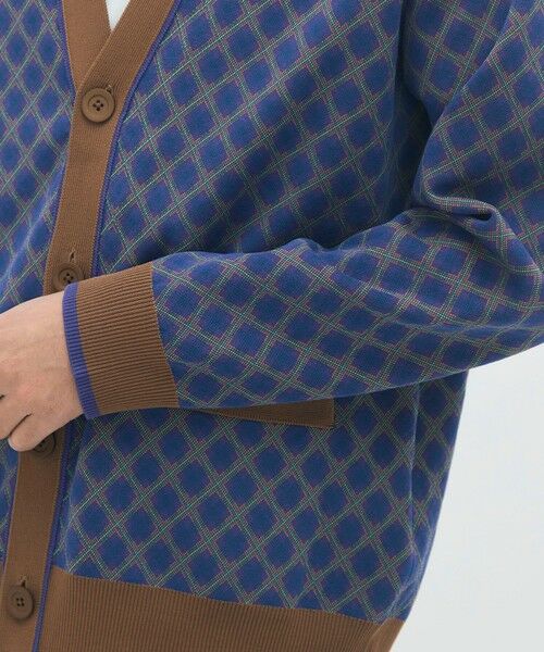 TOMORROWLAND / トゥモローランド ニット・セーター | コットンポリエステル チェックジャカード Vネックカーディガン | 詳細6