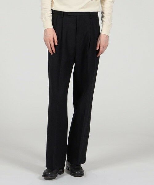 TOMORROWLAND / トゥモローランド スラックス・ドレスパンツ | ウールリネンコットン 2タックワイドストレートパンツ | 詳細1
