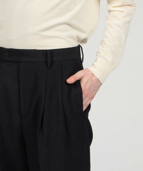 TOMORROWLAND / トゥモローランド スラックス・ドレスパンツ | ウールリネンコットン 2タックワイドストレートパンツ | 詳細7
