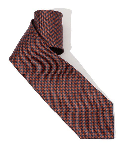 TOMORROWLAND / トゥモローランド ネクタイ | ERRICO FORMICOLA シルクプリント ハウンドトゥース柄ネクタイ(48 ブラウン系)