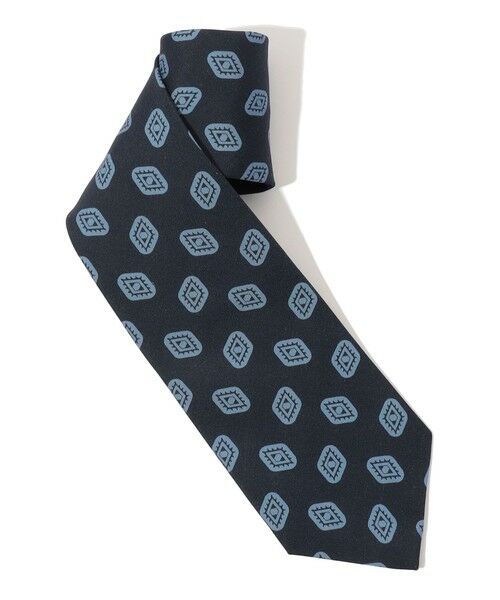 TOMORROWLAND/トゥモローランド ERRICO FORMICOLA シルクプリント 小紋柄ネクタイ 66 ネイビー系 F