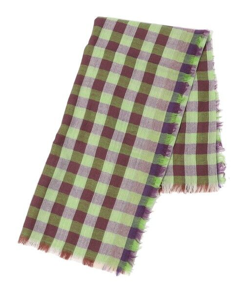 TOMORROWLAND/トゥモローランド EPICE ウール チェックストール 54 グリーン系 F TOMORROWLAND/トゥモローランド EPICE ウール チェックストール 54 グリーン系 F