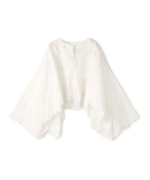 TOMORROWLAND/トゥモローランド バンダナエンブロイダリー ワイドスリーブブラウス 11 ホワイト 36