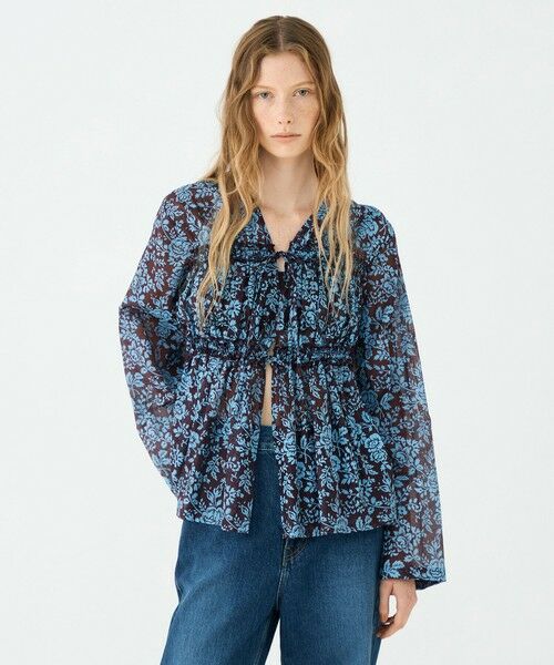 TOMORROWLAND / トゥモローランド シャツ・ブラウス（半袖以外） | セルロースポリエステルプリント ギャザーブラウス | 詳細2