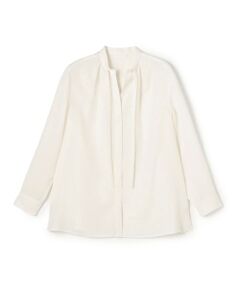 2-wayストレッチ タイ付きスタンドカラーブラウス （シャツ
