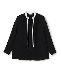 TOMORROWLAND / トゥモローランド シャツ・ブラウス（半袖以外） | スムースサテン ストリングネックブラウス