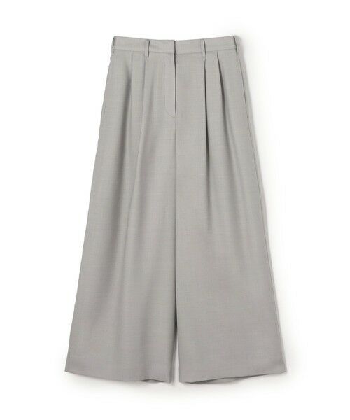 TOMORROWLAND/トゥモローランド ライトカルゼ タックワイドパンツ 13 ライトグレー 32(5号)